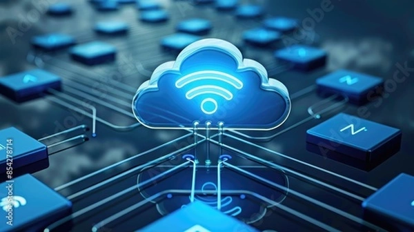 Obraz Fast internet wifi, seamless connectivity for swift browsing and streaming, network speeds efficient online activities, productivity and entertainment experiences uninterrupted access.