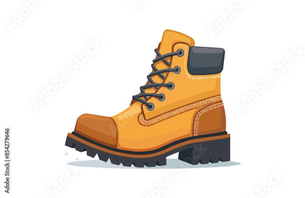 Fototapeta Boots color icon vector, isolated on white background. Beautiful boots icon.