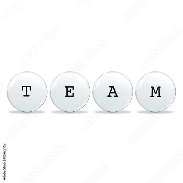 Fototapeta Kugeln weiss glänzend - Team