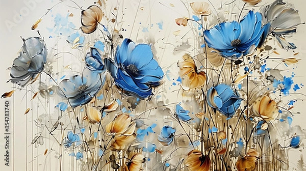 Obraz oil painting on canvas, thick paint palette, intricate pen drawings, andrzej sykut