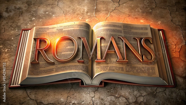 Obraz open bible, romans, illustration, AI generated