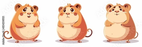 Obraz Cute hamster. Flat vector illustration.