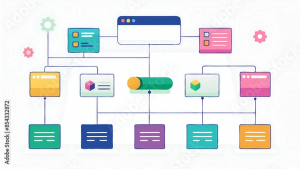 Fototapeta Website Structure Map