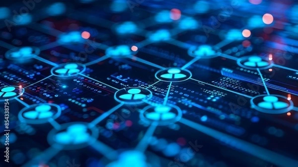 Fototapeta Abstract Online Network Tech Background