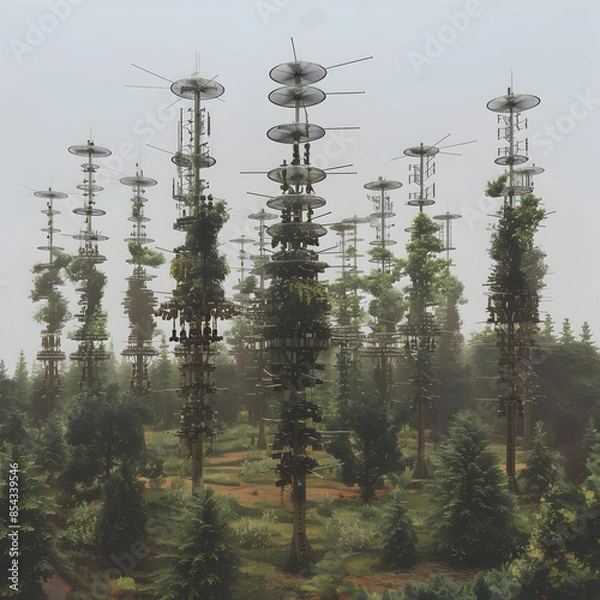 Obraz Big  trees AI generated 