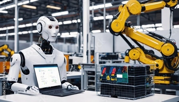 Fototapeta Robots are working to replace human labor