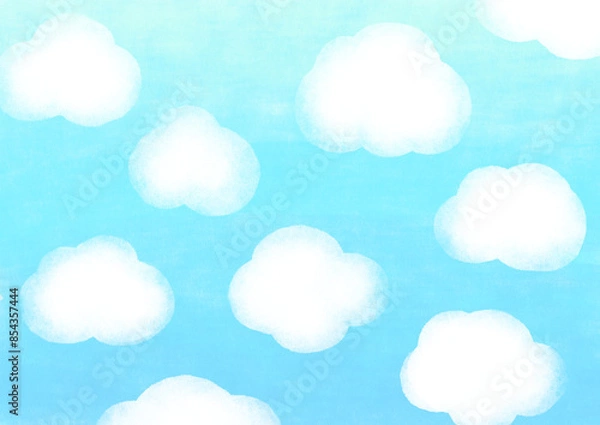Obraz 青空に可愛い雲がある背景画像