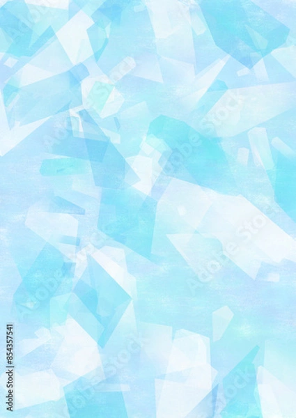 Fototapeta 氷の冷たいイメージ青色の水彩