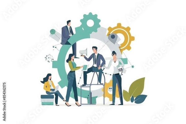 Fototapeta Conceptual Business Flat Illustration created with Generative AI