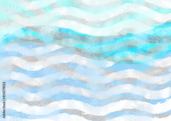 Fototapeta 水彩の波イメージ背景3
