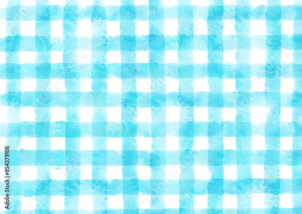 Obraz 黄色と青のチェック水彩