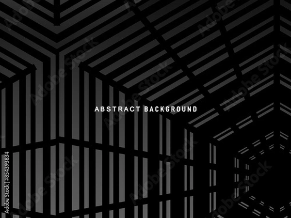 Fototapeta Abstract futuristic dark black background with modern design. Realistic 3d wallpaper with luxurious flowing lines. Elegant background for posters, websites, brochures, cards, banners, apps, etc.
