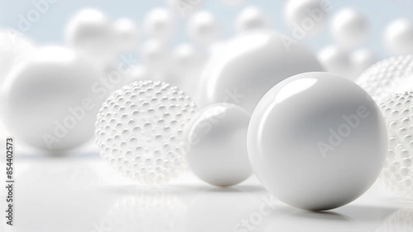 Fototapeta Geometric white sphere simple background