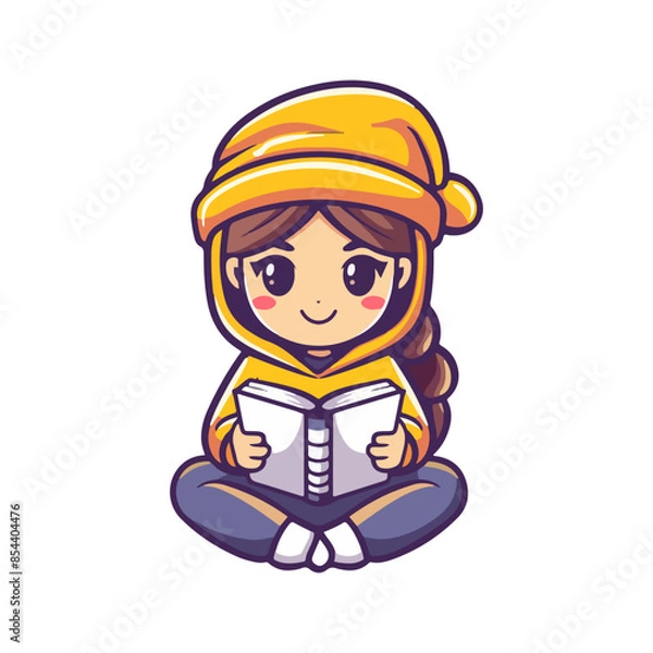 Fototapeta girl reading a book