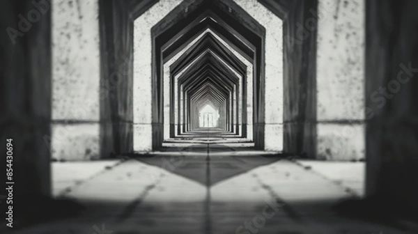 Fototapeta Serene Symmetry in Scandinavian Monochrome - Macro Textures with Tilt-Shift Soft Focus