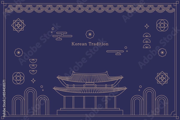 Obraz 한국 전통 라인 일러스트