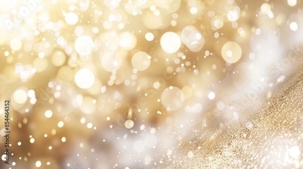 Fototapeta Sparkling Gold and White Bokeh Background