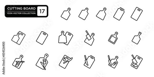 Obraz Cutting board icon collection,vector icon templates editable and resizable.