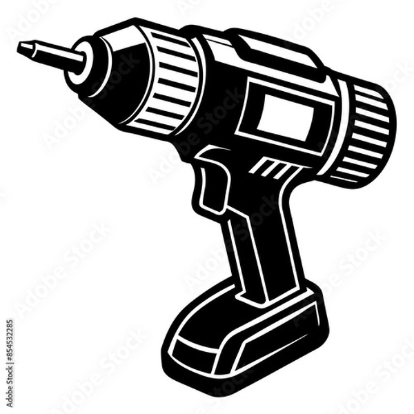 Obraz Drill silhouette vector illustration