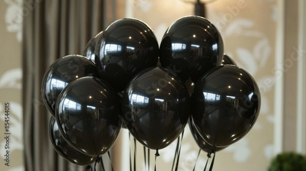 Obraz Party information about marking with black balloons