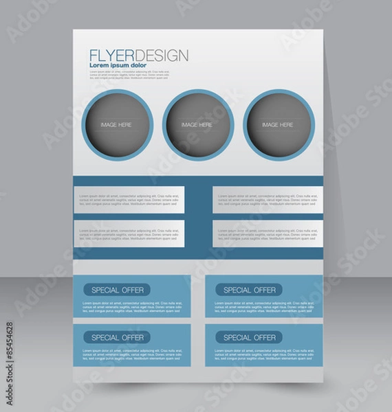 Obraz Flyer template. Business brochure. Editable A4 poster