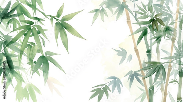 Obraz 竹の水彩画の背景イラスト 16:9