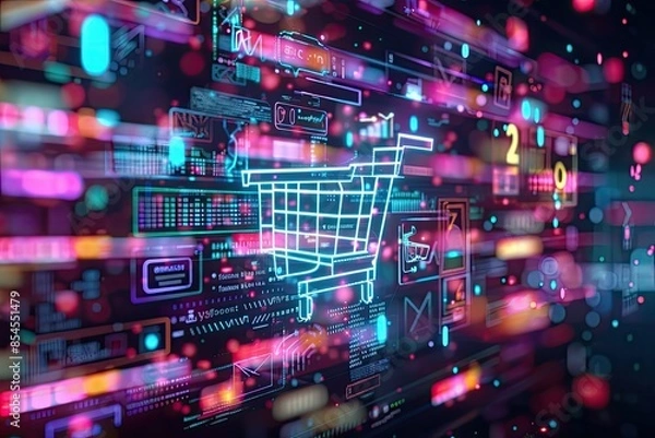 Fototapeta Online Shopping, Generative AI 