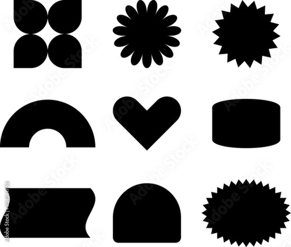 Fototapeta Retro geometric sticker vector frames	
