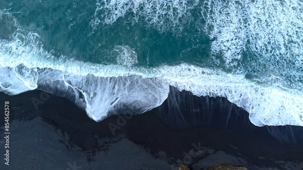 Obraz Black sand beach