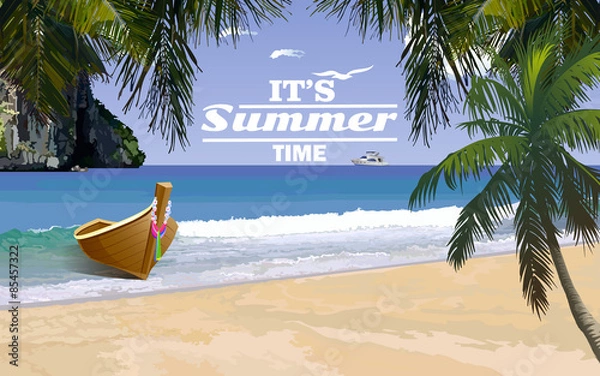 Fototapeta Summer beach. Vector background