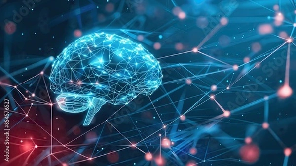 Fototapeta Neural Networks Concepts about the human brain and how the cognitive system works Neurons Brain and Neuroscience.