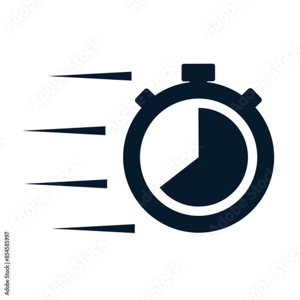 Fototapeta Concept fast delivery, transaction. Vector linear icon isolated on white background.