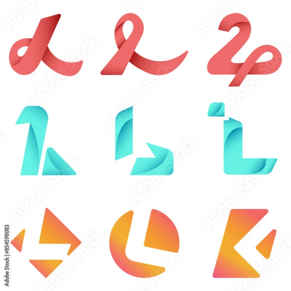 Fototapeta Vector Bundle Gradient L  Modern Logo