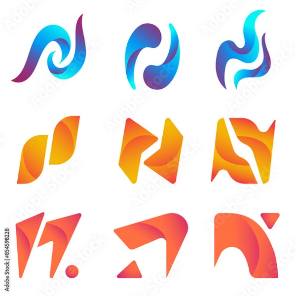 Fototapeta Vector Bundle Gradient N Modern Logo