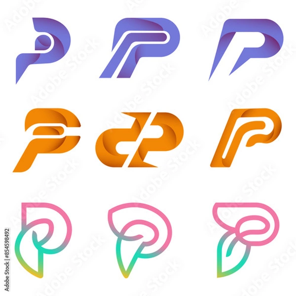 Fototapeta Vector Bundle Gradient P Modern Logo