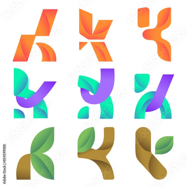 Fototapeta Vector Bundle Gradient K Modern Logo