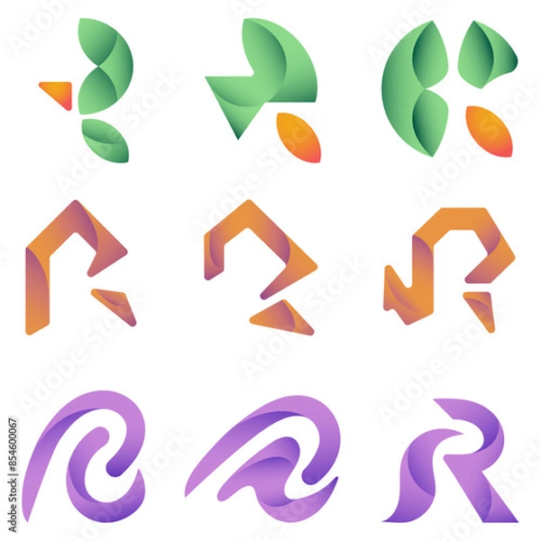 Fototapeta Vector Bundle Gradient R Modern Logo
