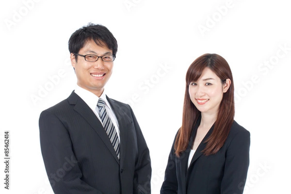 Fototapeta ビジネスマン　ビジネスウーマン　男性　女性　笑顔　仲間