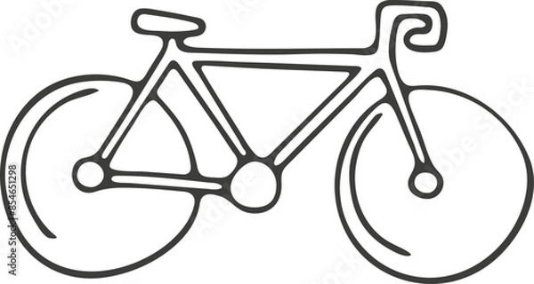 Obraz Hand drawn bicycle icon. Vector illustration, doodle style.
