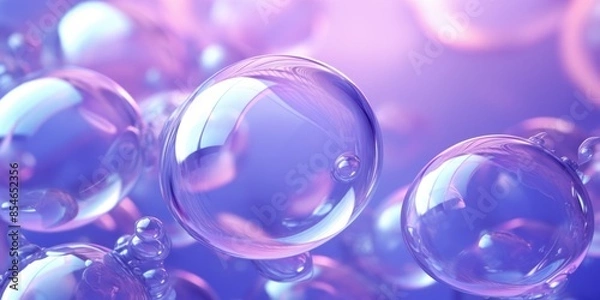 Fototapeta A cluster of bubbles floating on top of each other, a whimsical scene for illustration or design