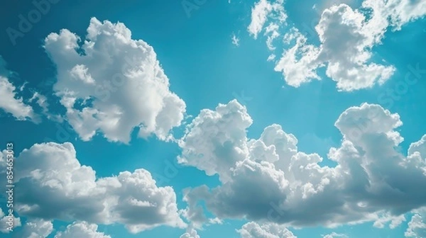 Fototapeta The expansive blue sky with white clouds