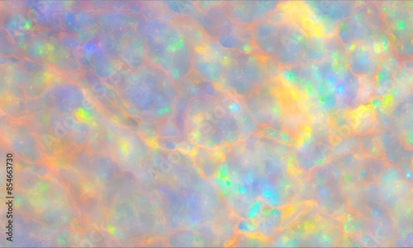 Fototapeta Abstract background with iridescent white opal colorful texture