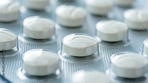 Obraz Pregabalin Drug Tablets with Empty Space for Medical Ideas