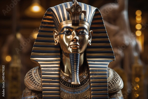 Obraz Bust of Pharaoh Ramses 2 Ancient Egypt. Egyptian civilization. Topics related to ancient Egypt. History of the pharaohs.