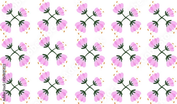 Fototapeta seamless pattern with pink flowers