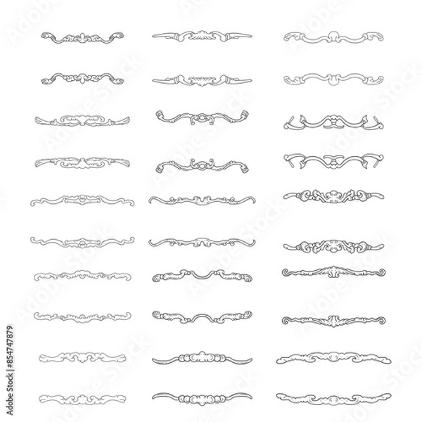 Fototapeta border, aesthetic, vintage and vector border design elements