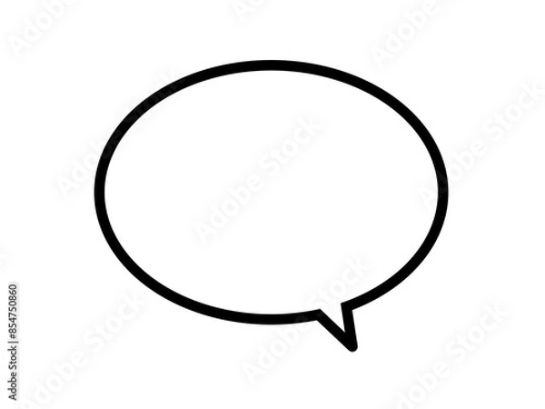 Obraz 漫画の黒い線で描かれた楕円形吹き出し