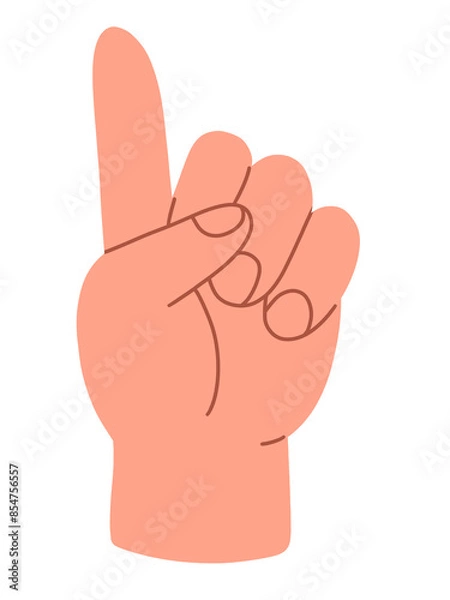 Fototapeta Counting with fingers. Hand gesturing. Flat illustration isolated on white background