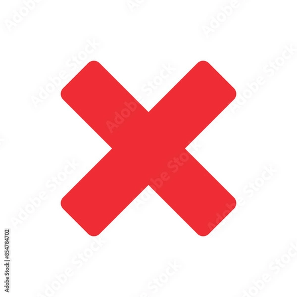 Fototapeta Vectorized red X illustration for websites and graphic resources.
