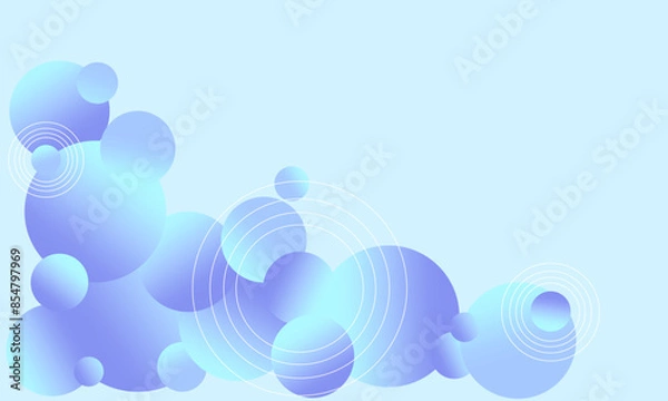 Obraz Gradient Blue Circles on Light Blue Background